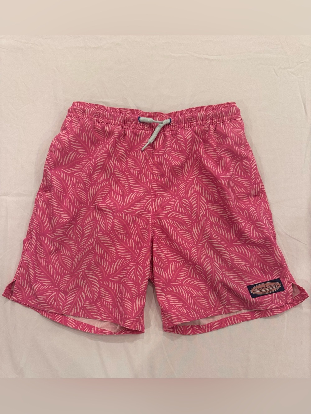 Vineyard Vines Boys’ Printed Chappy Swim Trunks Pink M (Age 12-14)